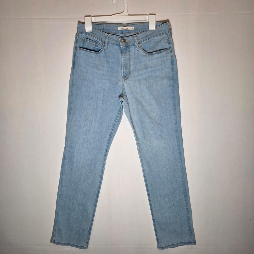 evi's Classic Straight Women's 8M W29 L30 Light Wash Blue Denim Jeans